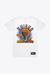 New York Knicks Vintage Clubhouse: Break through T-Shirt - White