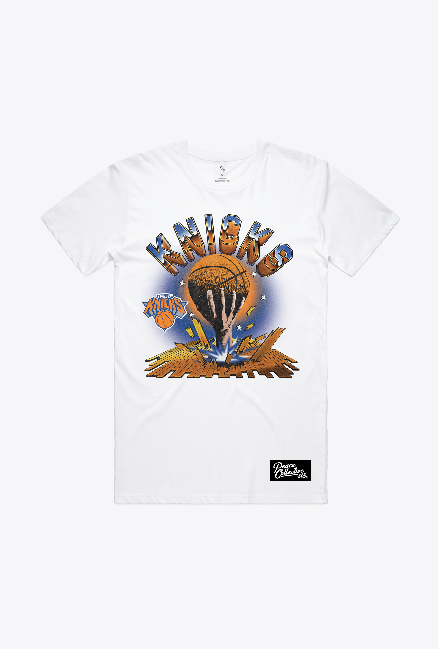 New York Knicks Vintage Clubhouse: Break through T-Shirt - White