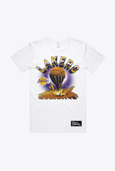 Los Angeles Lakers Vintage Clubhouse: Break through T-Shirt - White