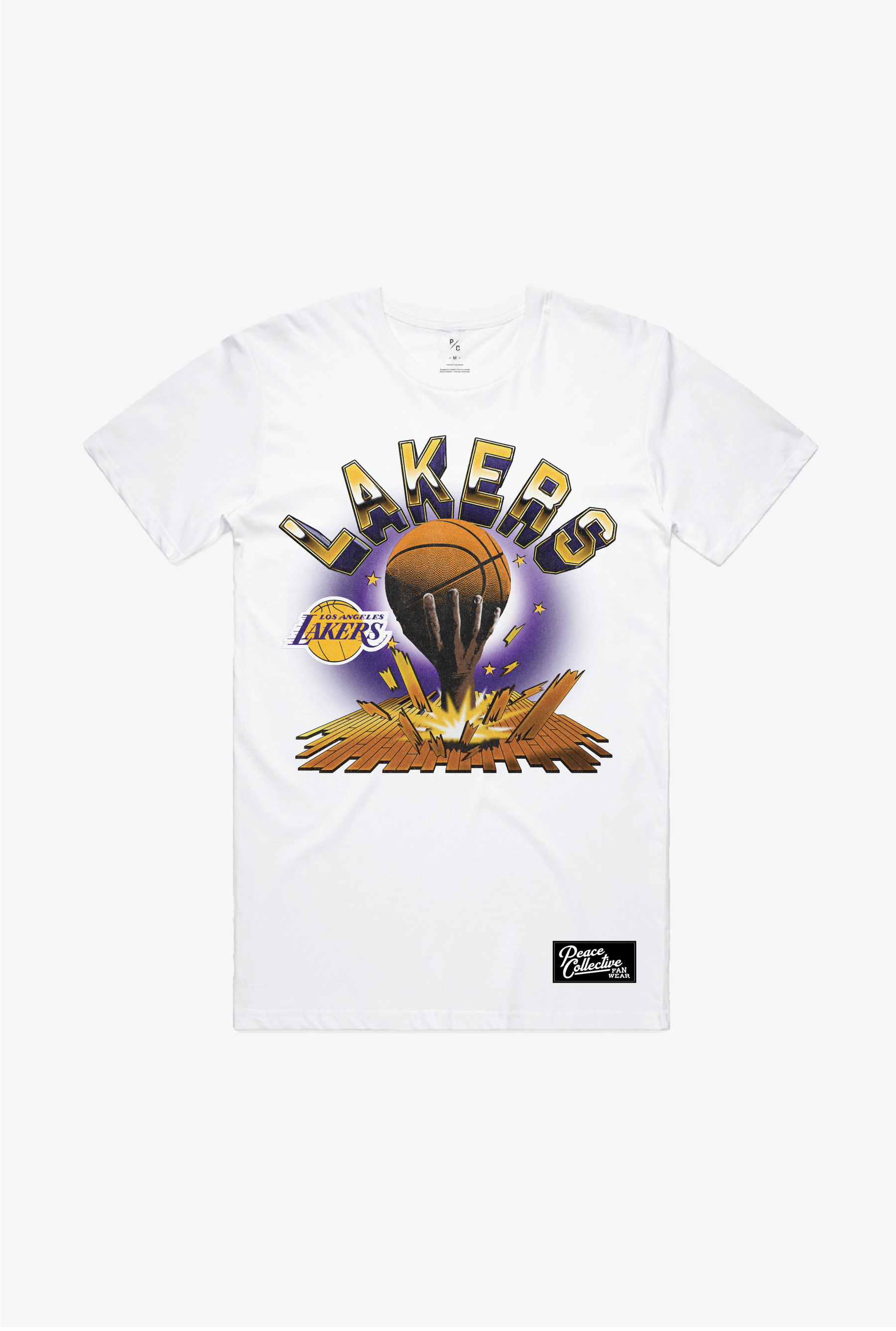 Los Angeles Lakers Vintage Clubhouse: Break through T-Shirt - White
