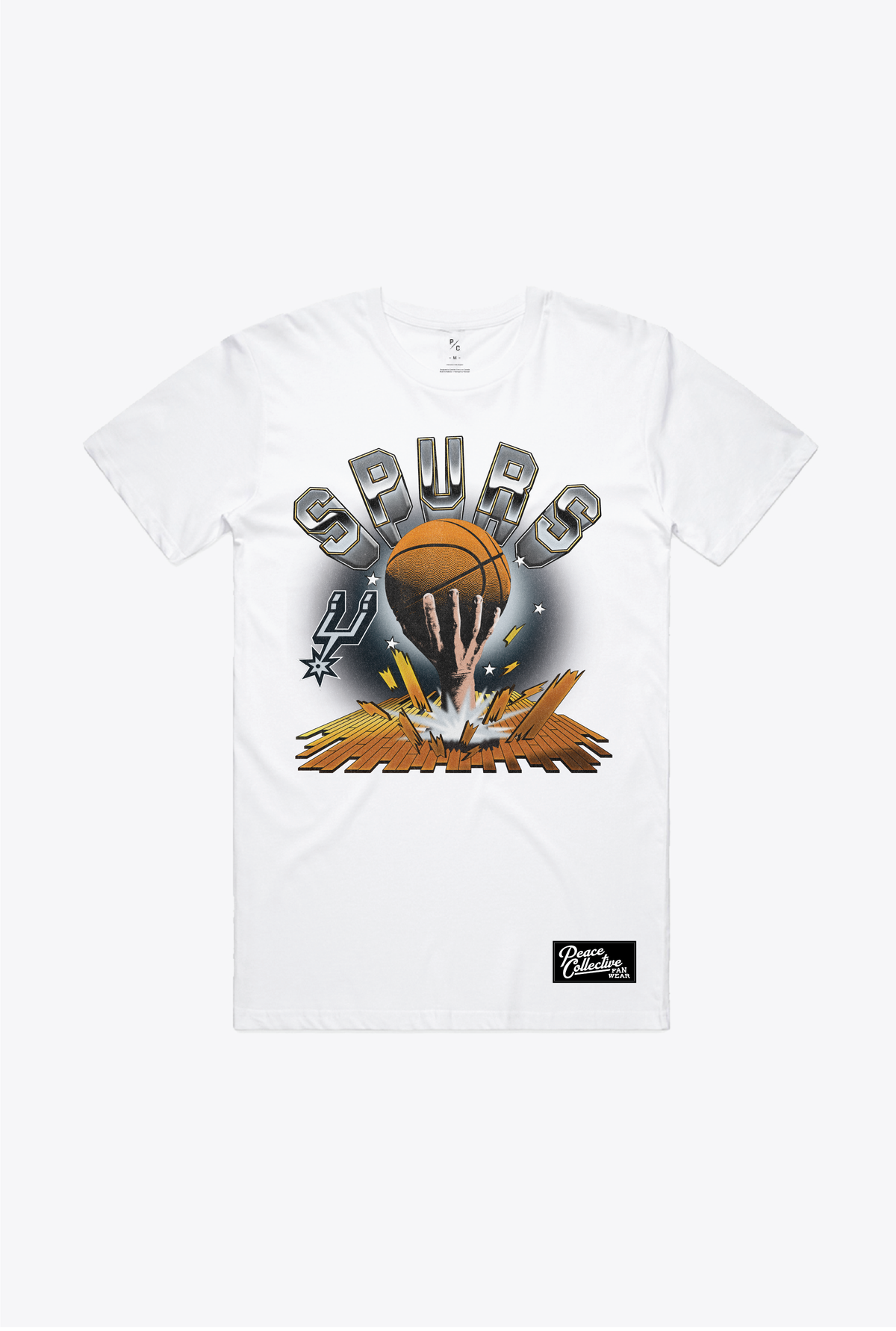 San Antonio Spurs Vintage Clubhouse: Break through T-Shirt - White