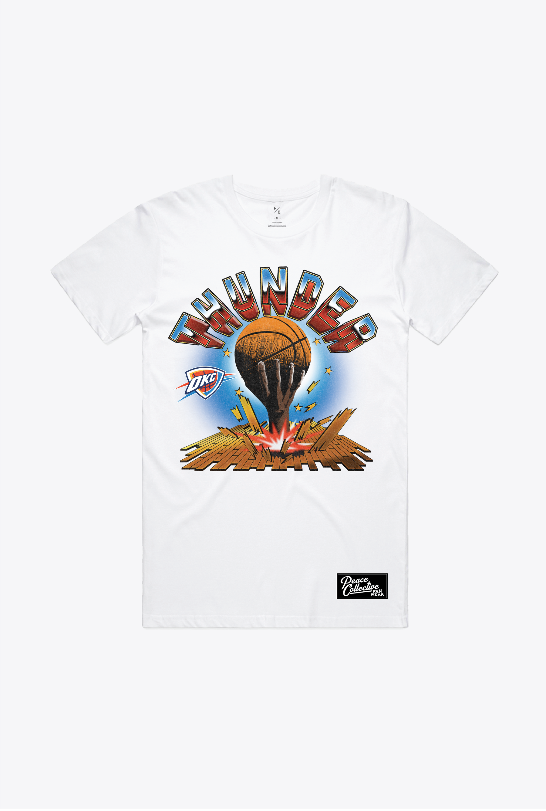 Oklahoma City Thunder Vintage Clubhouse: Break through T-Shirt - White