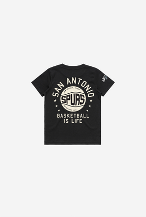 San Antonio Spurs Stadium Varsity Kids T-Shirt - Black