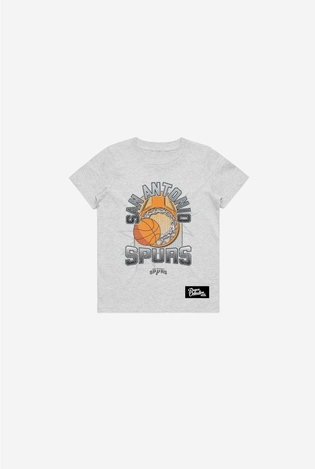 San Antonio Spurs Vintage Clubhouse Kids T-Shirt - Ash