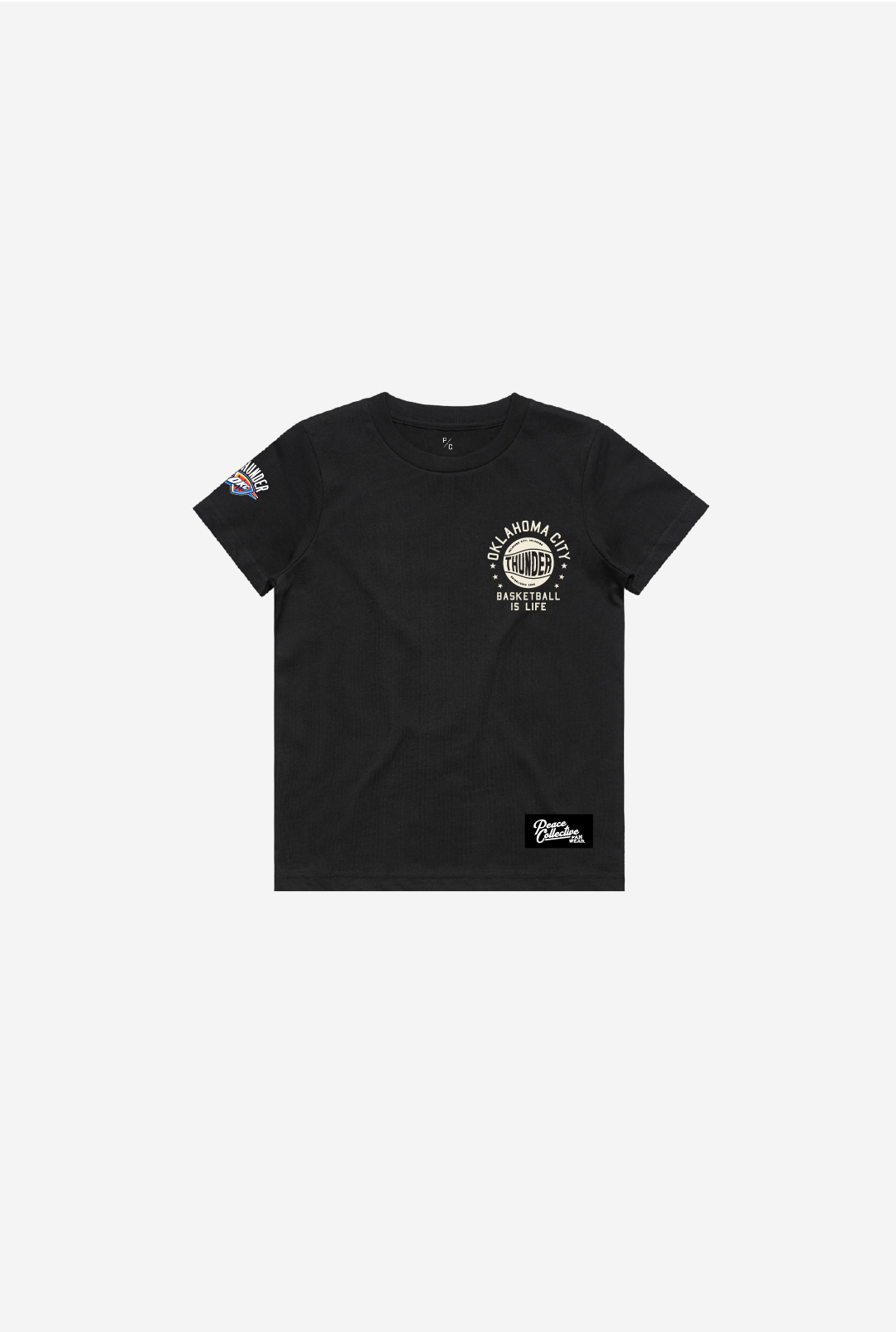 Oklahoma City Thunder Stadium Varsity Kids T-Shirt - Black