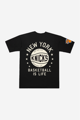 New York Knicks Stadium Varsity Heavyweight T-Shirt - Black