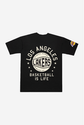 Los Angeles Lakers Stadium Varsity Heavyweight T-Shirt - Black