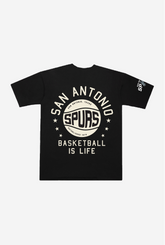 San Antonio Spurs Stadium Varsity Heavyweight T-Shirt - Black