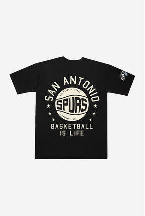 San Antonio Spurs Stadium Varsity Heavyweight T-Shirt - Black