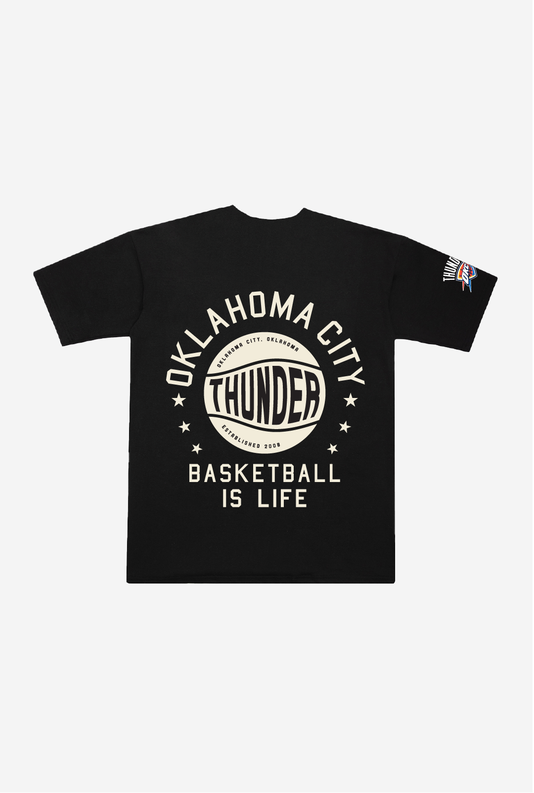 Oklahoma City Thunder Stadium Varsity Heavyweight T-Shirt - Black