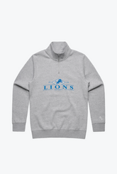 Detroit Lions Quarter Zip -Detroit Lions Quarter Zip - Grey