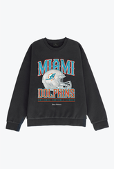 Miami Dolphins Helmet SuperHeavy™️ Crewneck - Off Black