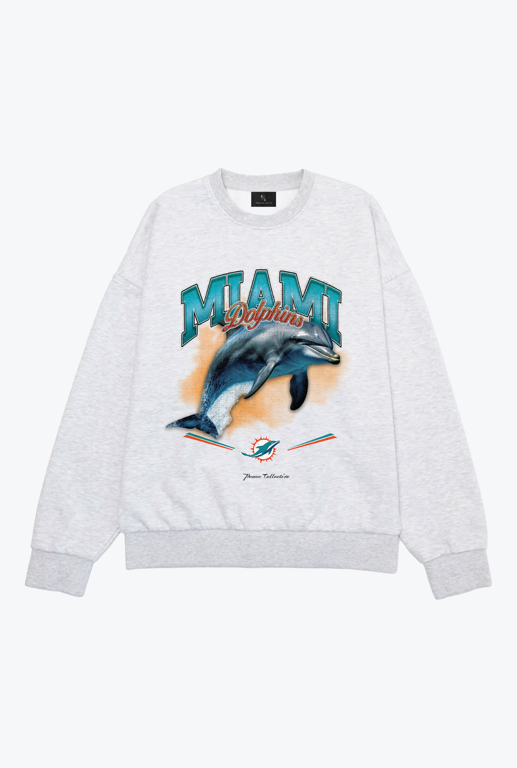 Miami Dolphins Mascot Super Heavy Crewneck - Ash