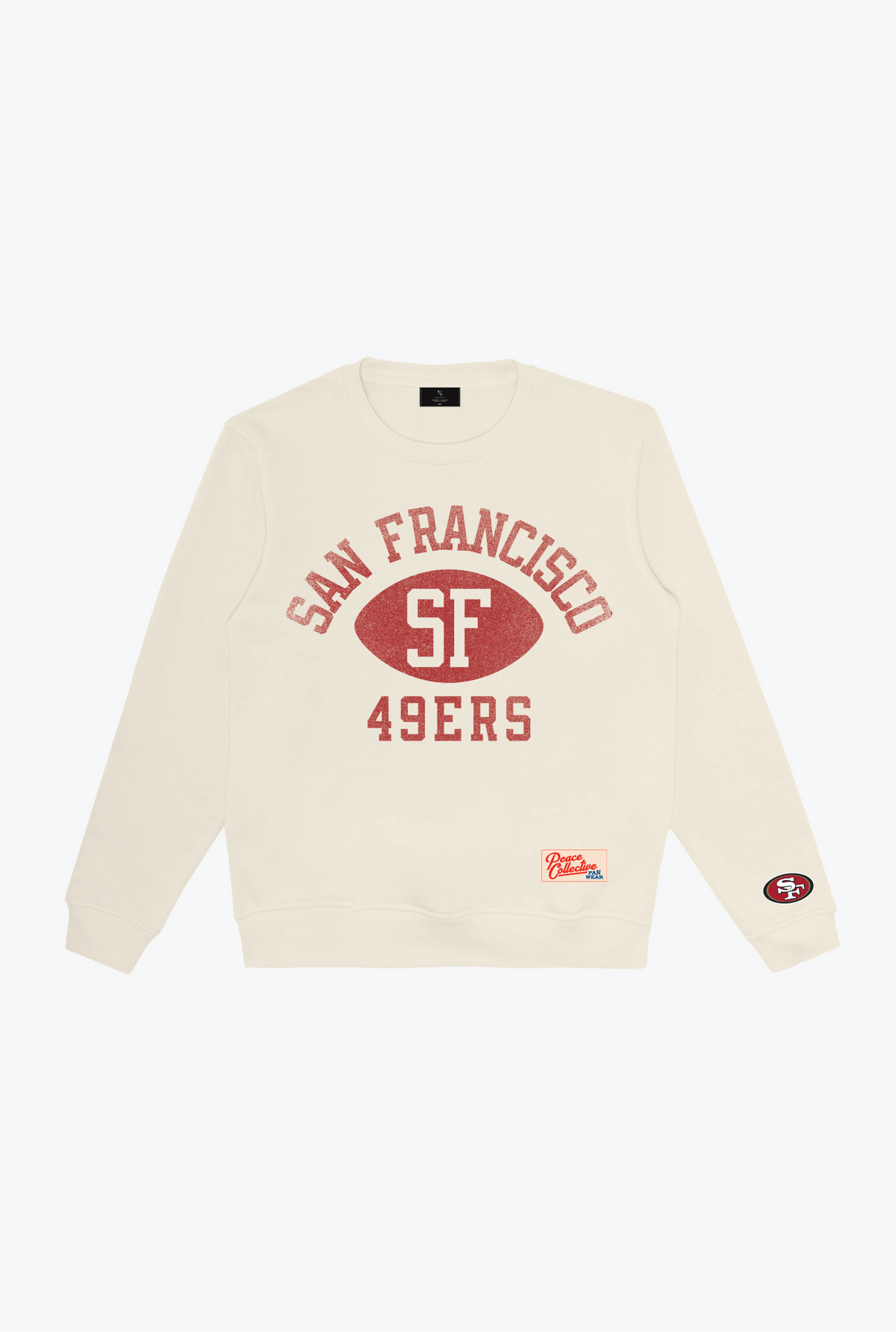 Pull ras du cou épais d'échauffement des 49ers de San Francisco - Ivoire