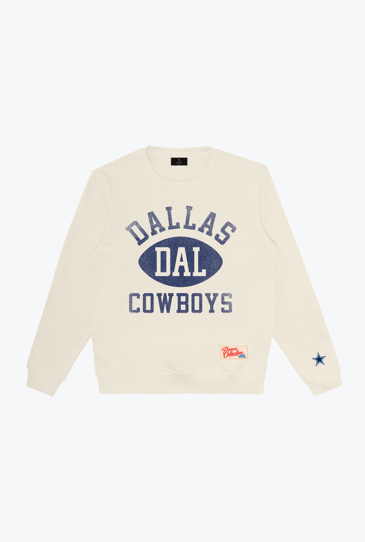 Dallas Cowboys Warm Up Schwerer Rundhalsausschnitt - Elfenbein