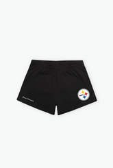 Pittsburgh Steelers Women's Fleece Shorts - Black