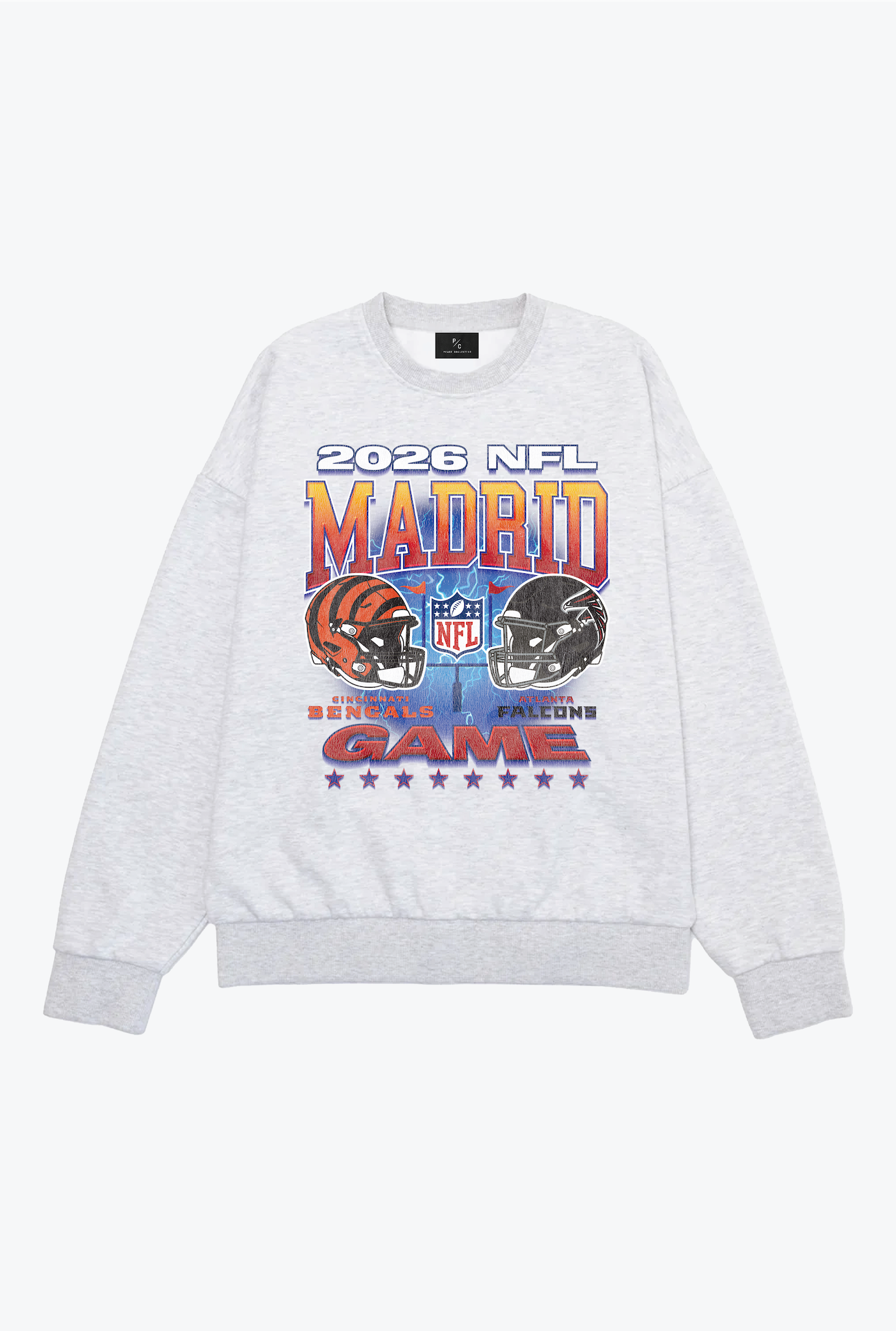 Cincinnati Bengals vs. Atlanta Falcons Madrid Crewneck - Ash