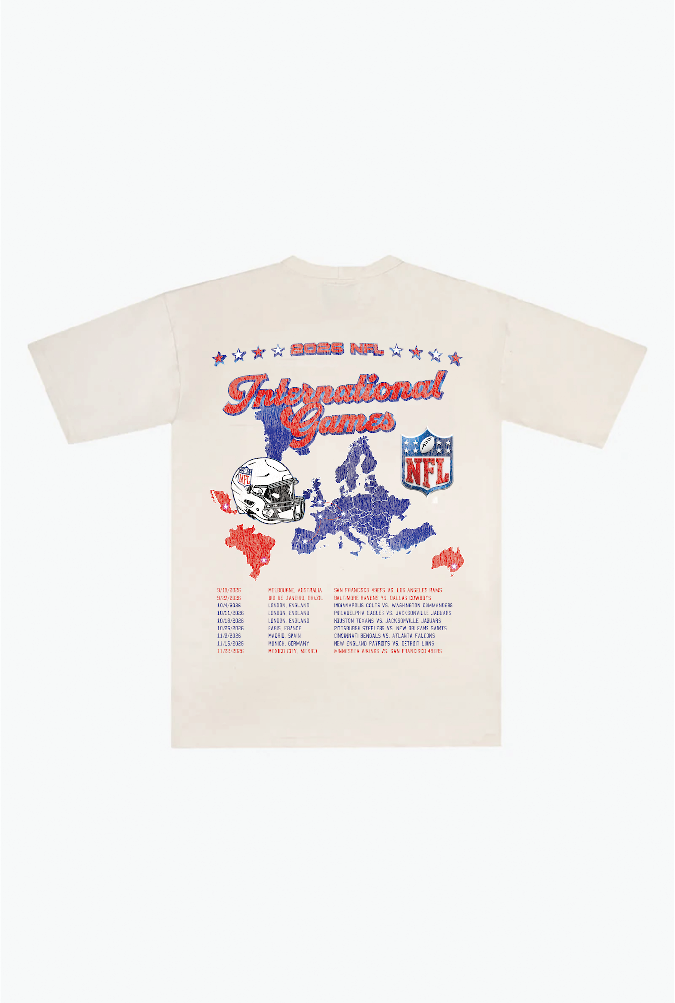 NFL Madrid Heavyweight T-Shirt - Ivory
