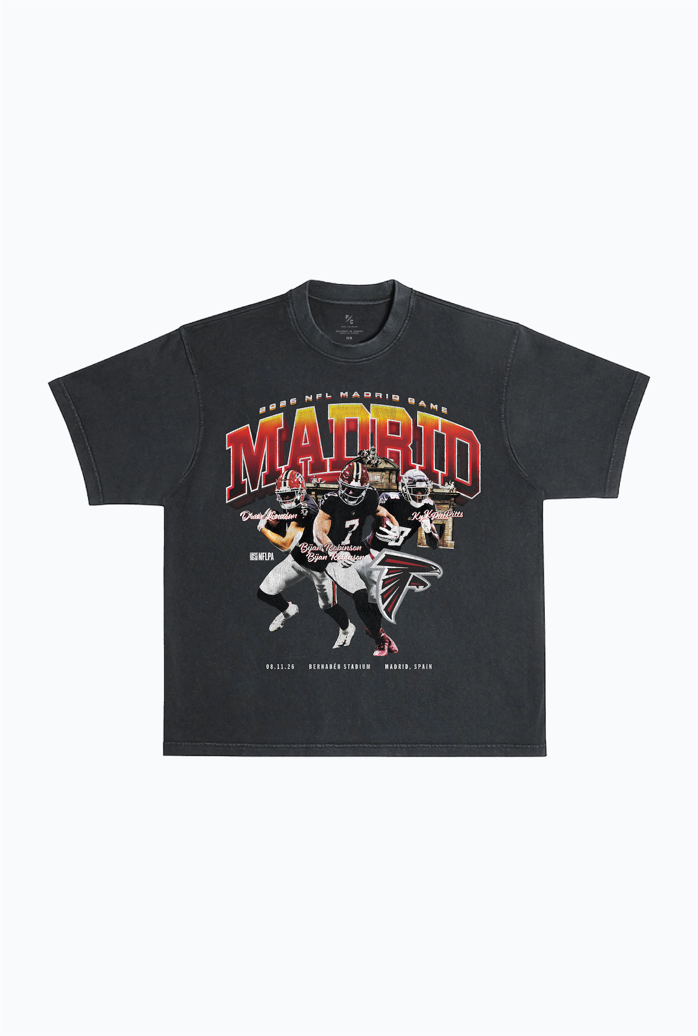 Atlanta Falcons Madrid Heavyweight Garment Dyed T-Shirt - Black