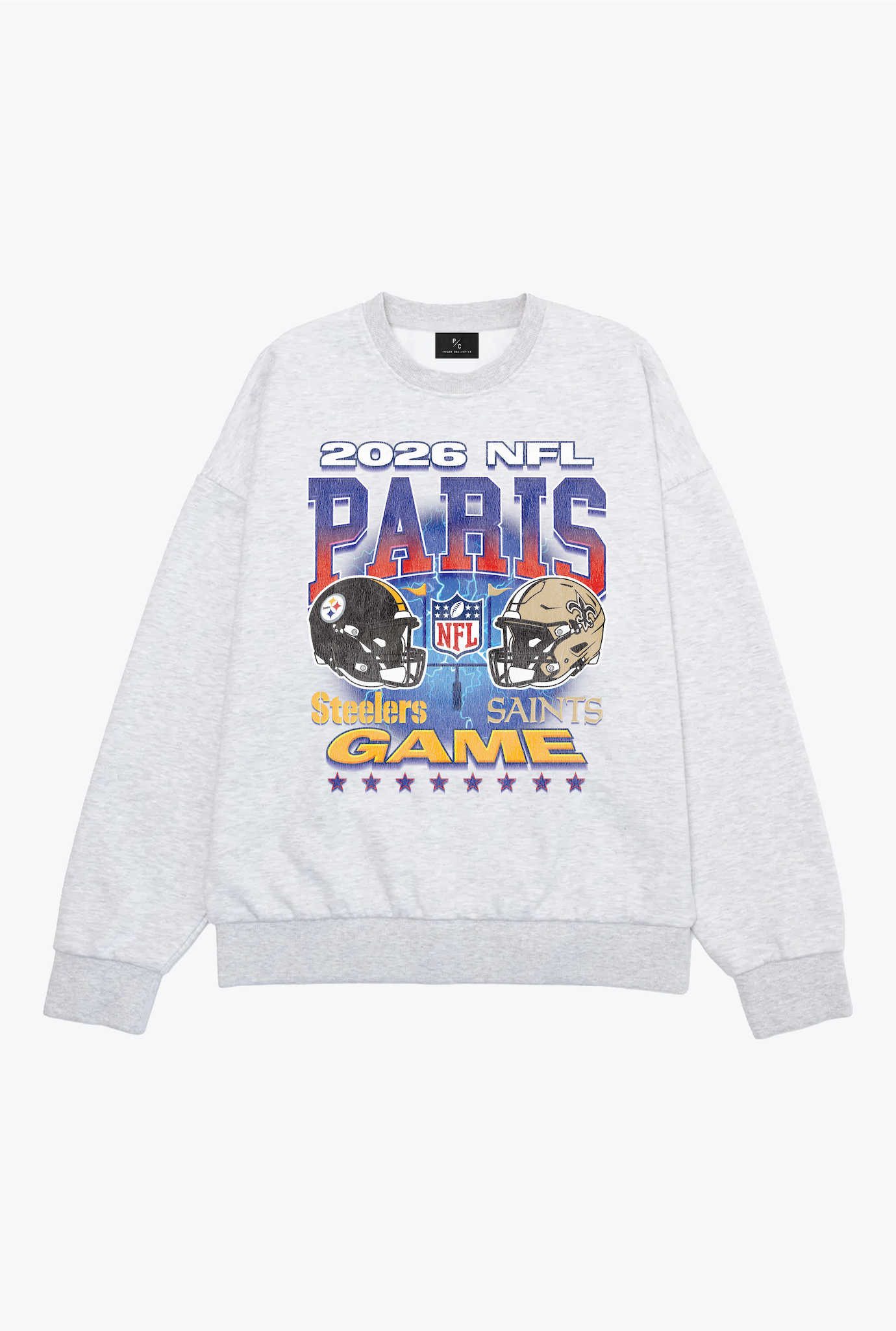 Pittsburgh Steelers vs. New Orleans Saints Paris Crewneck - Ash