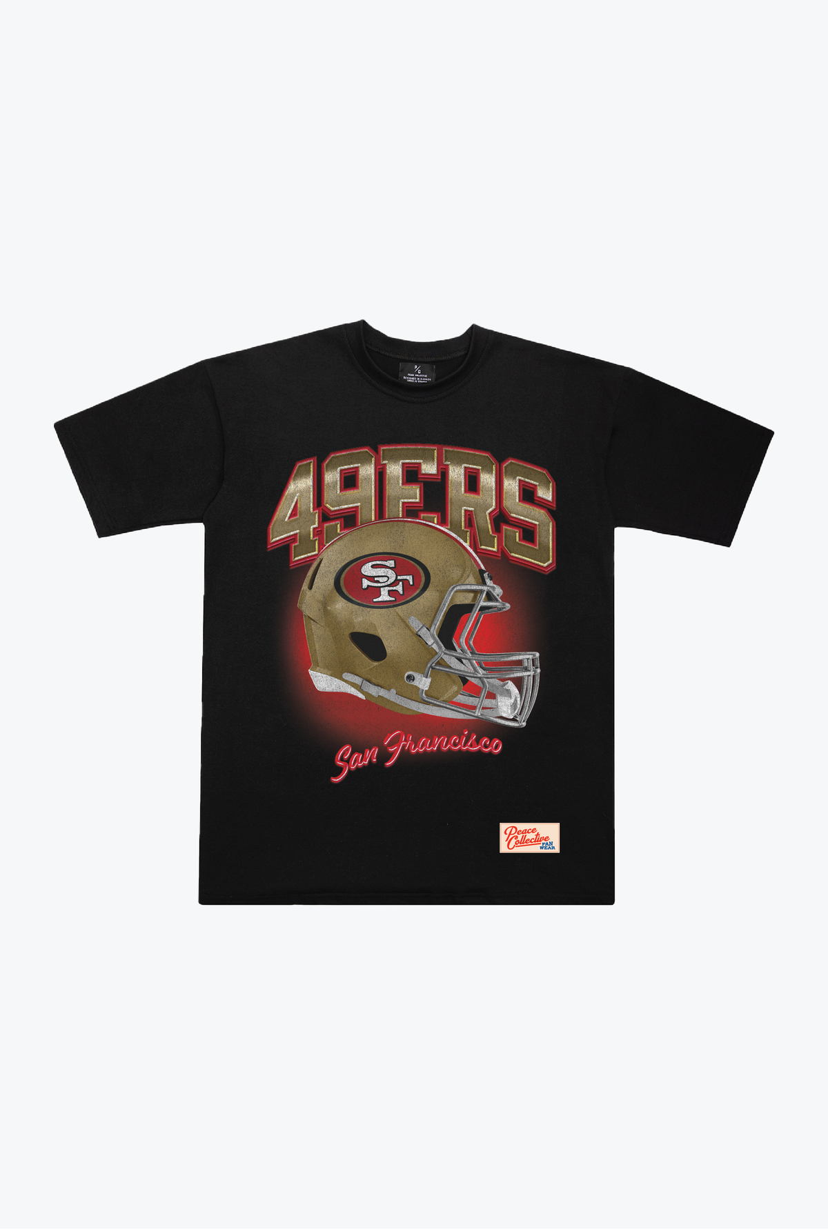 San Francisco 49ers Photorealistic Vintage Heavyweight T-Shirt - Black