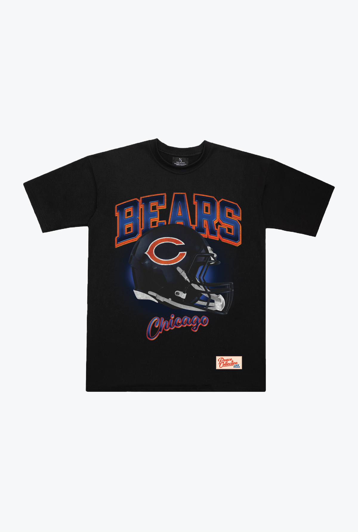 Chicago Bears Photorealistic Vintage Heavyweight T-Shirt - Black