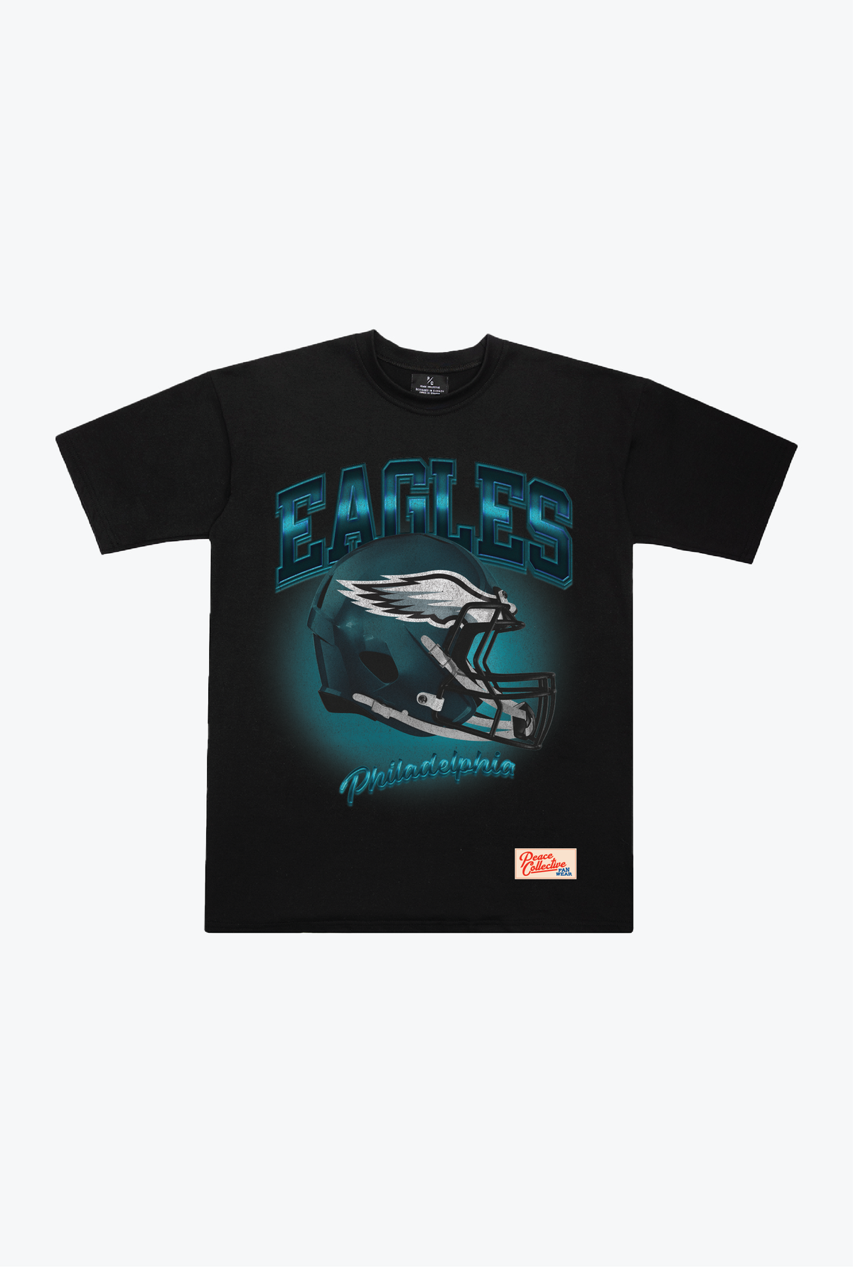 Philadelphia Eagles Photorealistic Vintage Heavyweight T-Shirt - Black