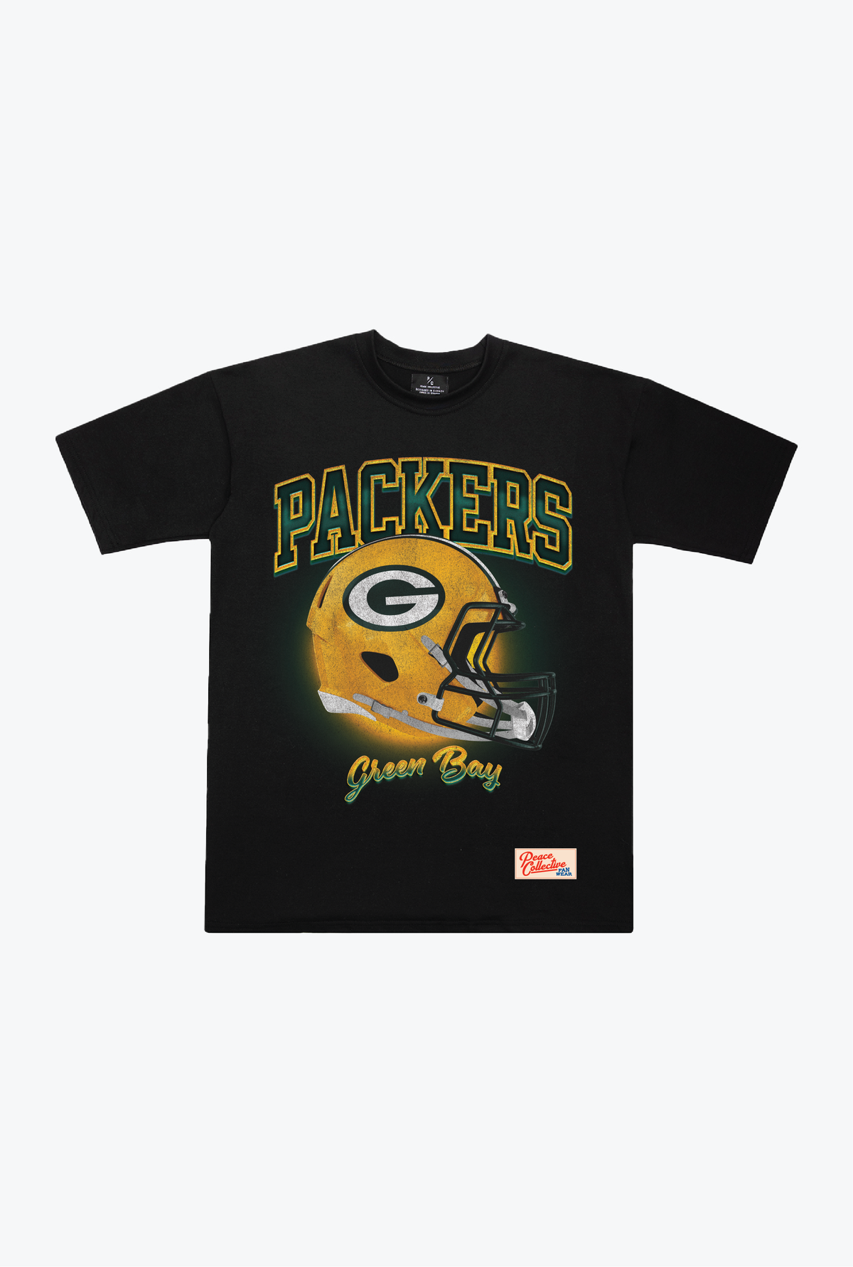 Green Bay Packers Photorealistic Vintage Heavyweight T-Shirt - Black