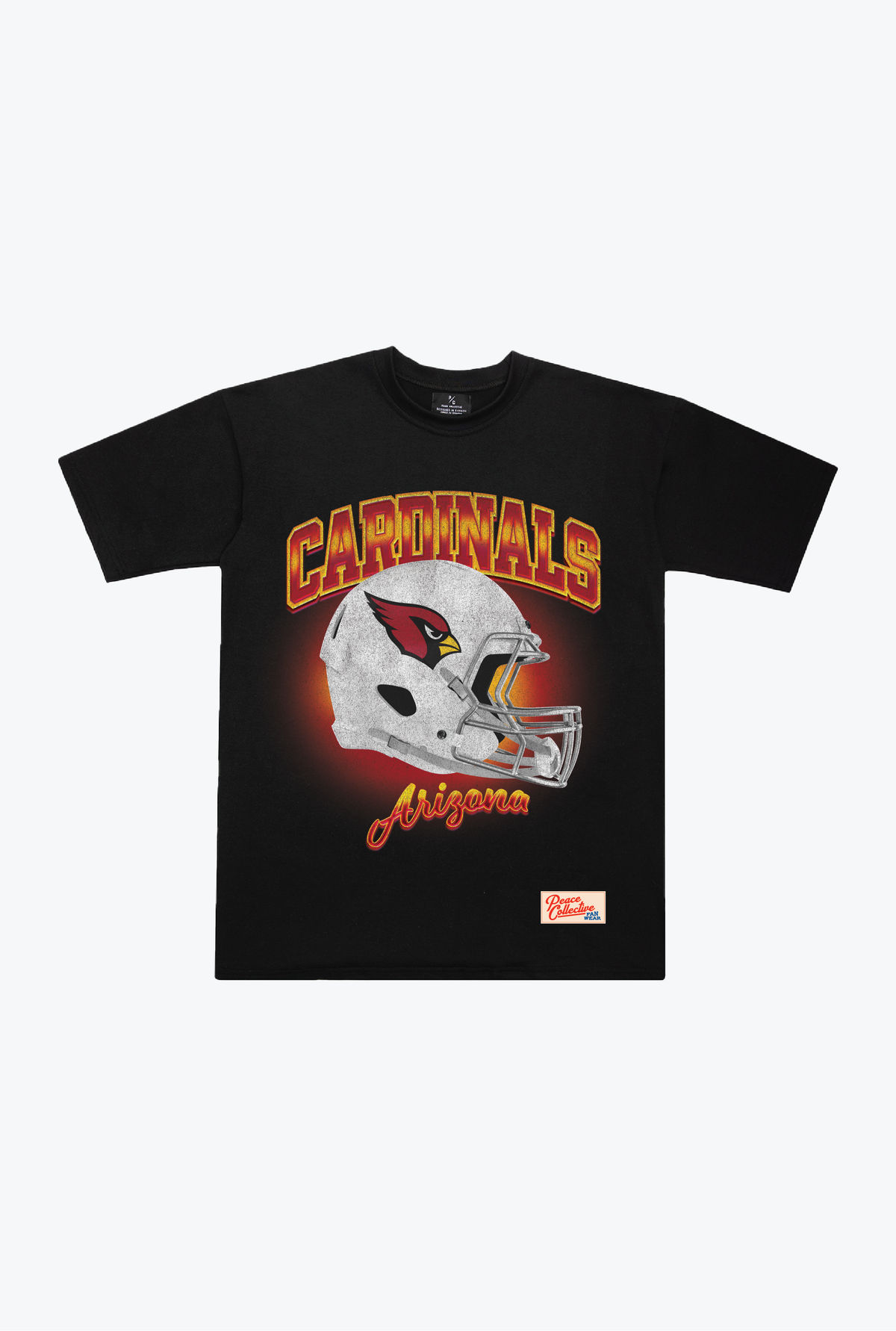 Arizona Cardinals Photorealistic Vintage Heavyweight T-Shirt - Black
