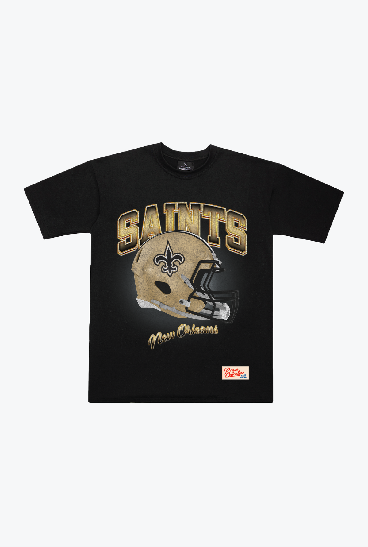 New Orleans Saints Photorealistic Vintage Heavyweight T-Shirt - Black