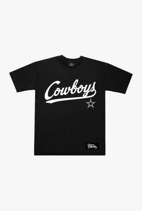 Dallas Cowboys Script Heavyweight T-Shirt - Black