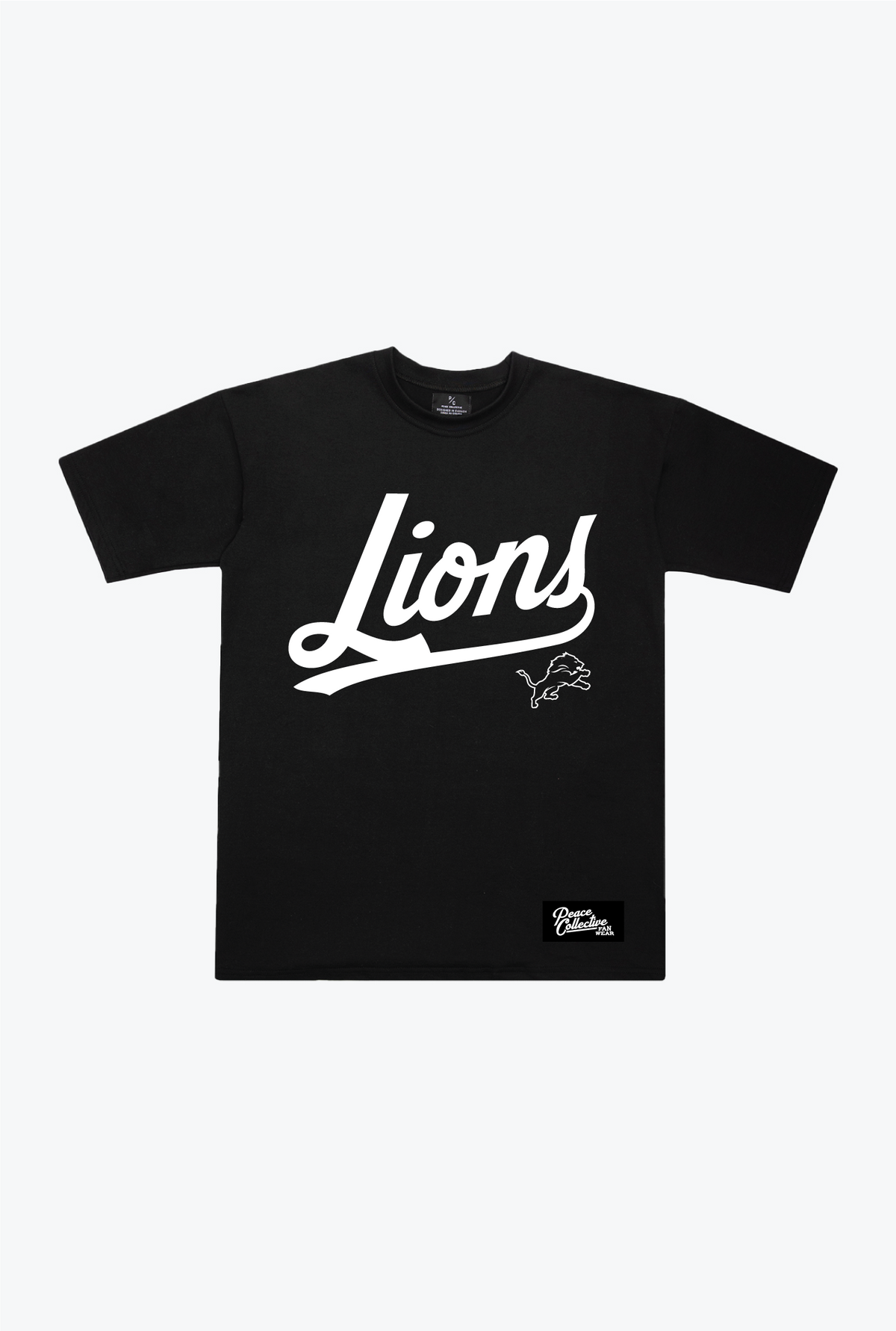 Detroit Lions Script Heavyweight T-Shirt - Black