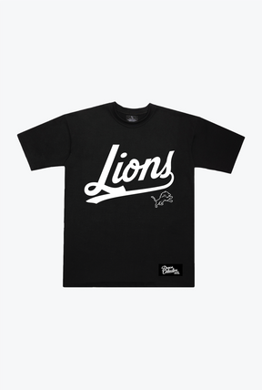 Detroit Lions Script Heavyweight T-Shirt - Black