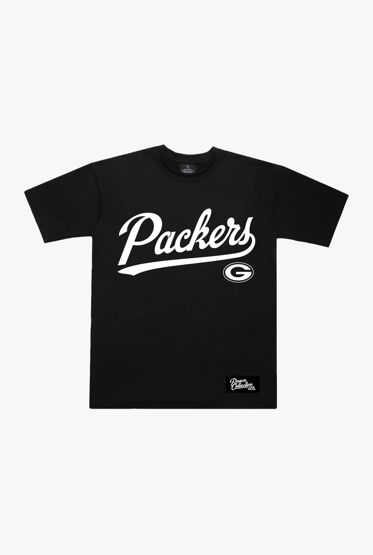 Green Bay Packers Script Heavyweight T-Shirt - Black