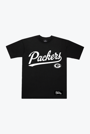 Green Bay Packers Script Heavyweight T-Shirt - Black