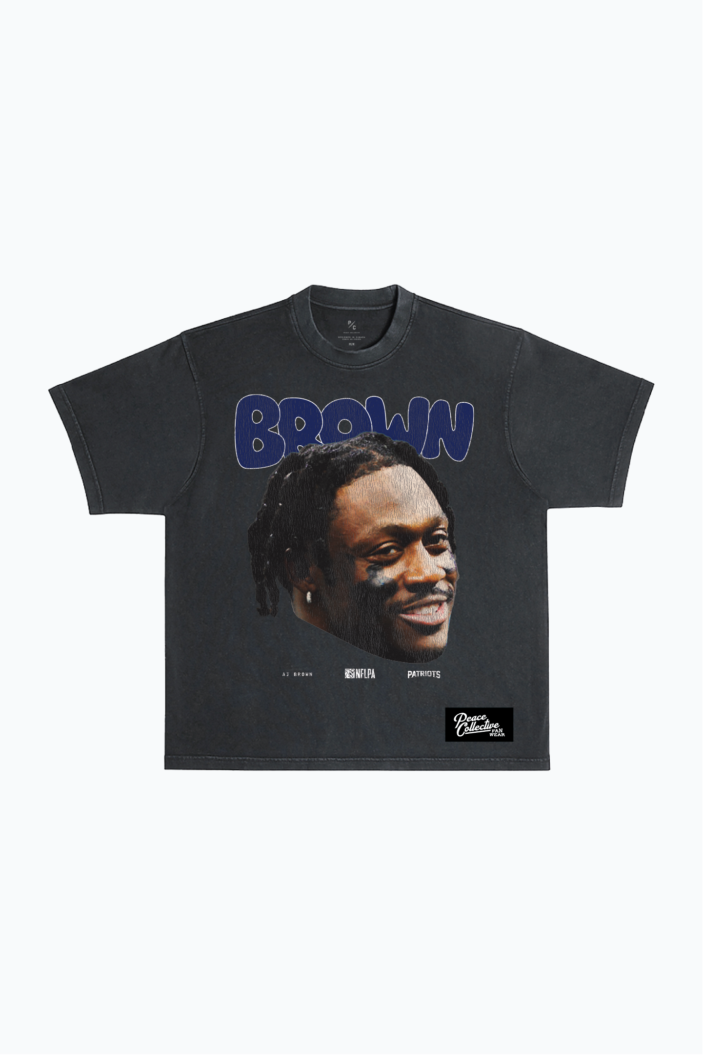 AJ Brown Heavyweight Garment Dyed T-Shirt - Black