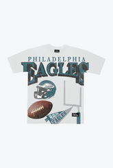 Philadelphia Eagles Vintage Clubhouse Oversized Print Heavyweight T-Shirt - White