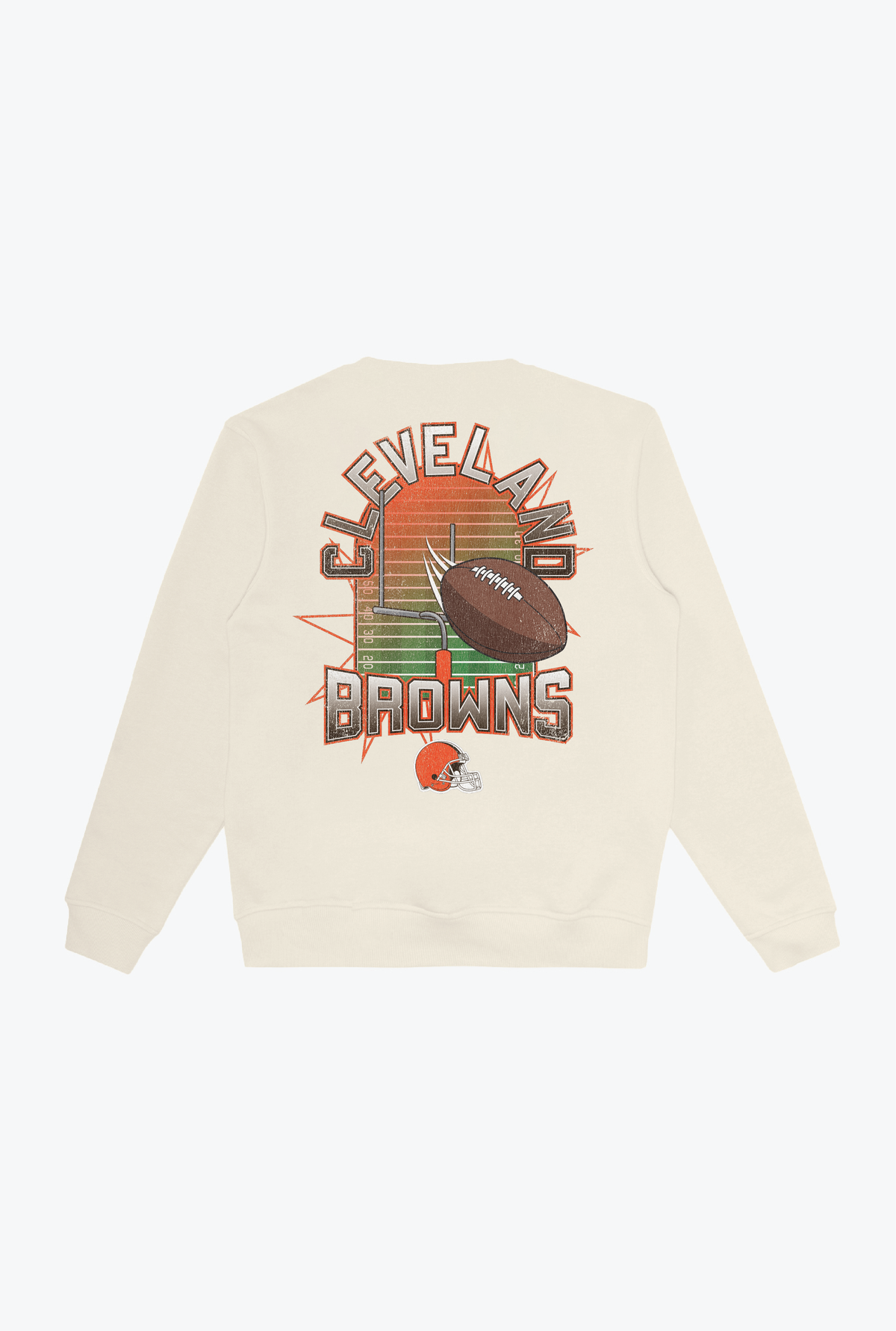 Cleveland Browns Vintage Clubhouse Score Crewneck - Ivory