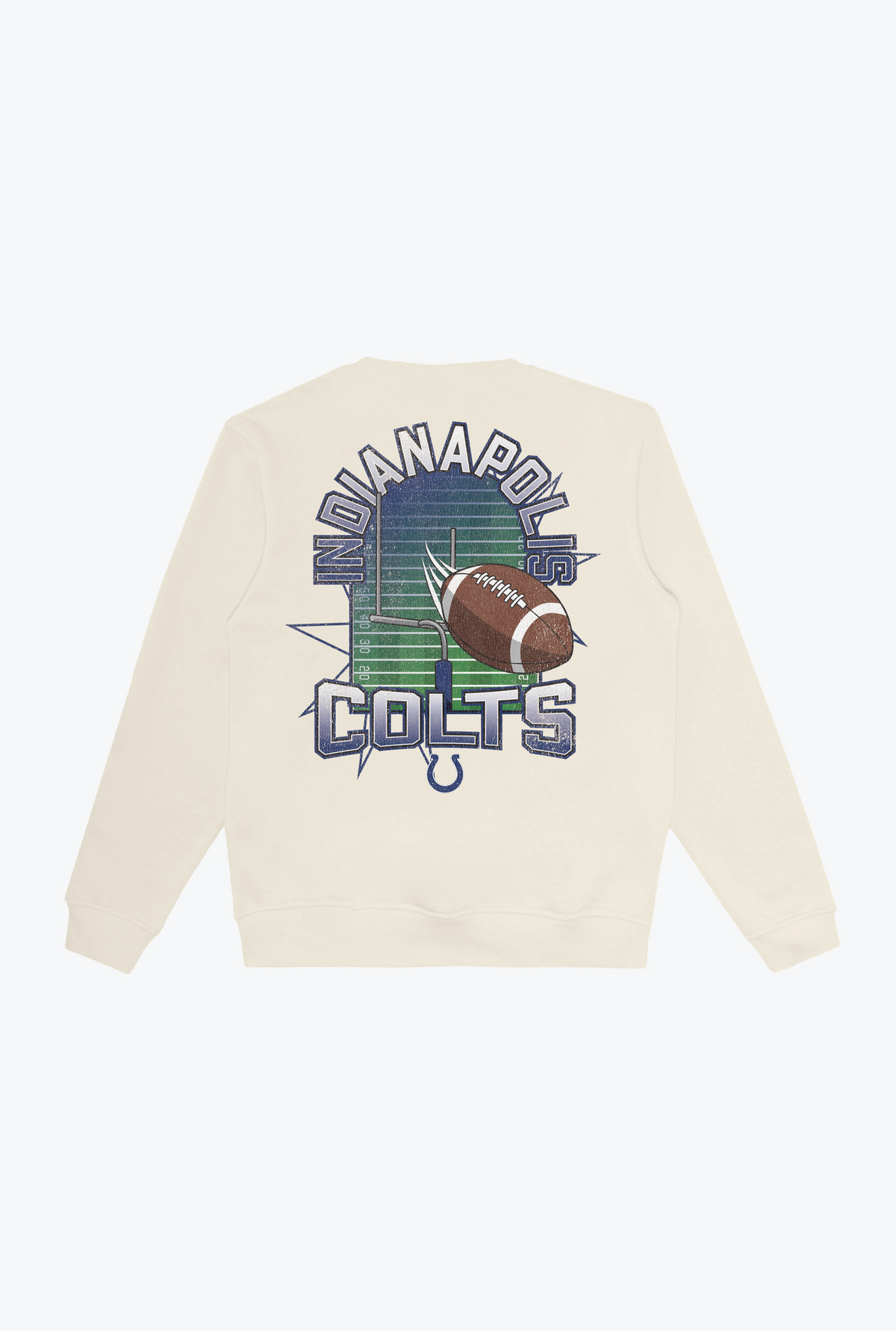 Indianapolis Colts Vintage Clubhouse Score Crewneck - Ivory