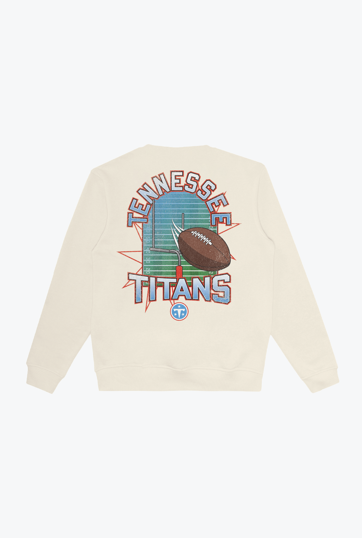 Tennessee Titans Vintage Clubhouse Score Crewneck - Ivory