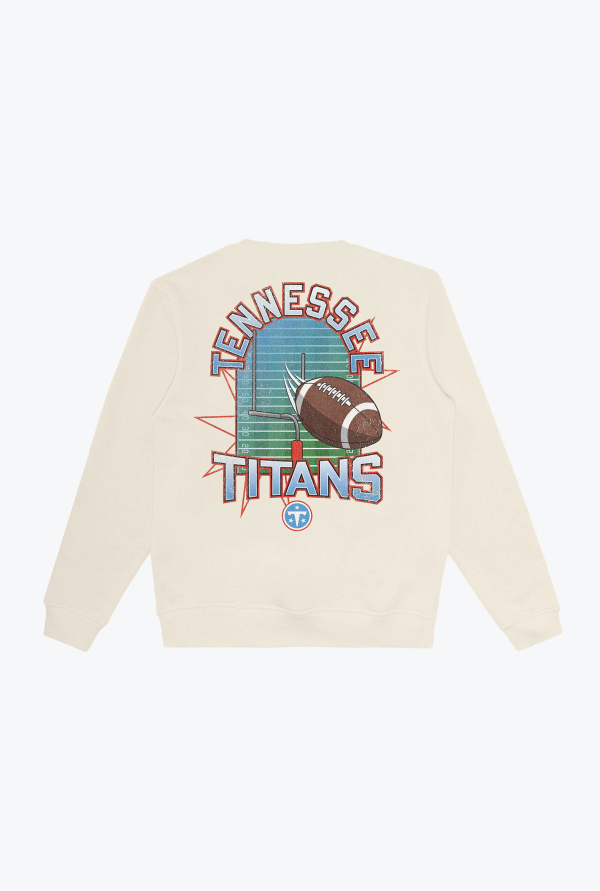 Tennessee Titans Vintage Clubhouse Score Crewneck - Ivory