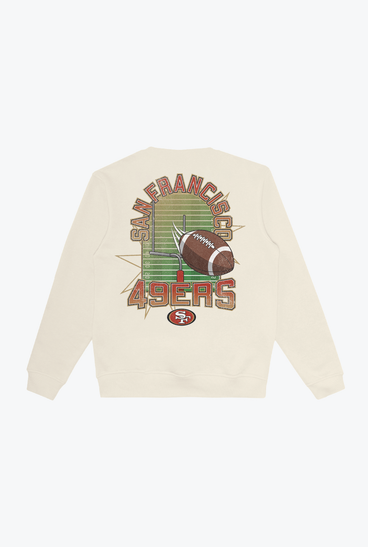 San Francisco 49ers Vintage Clubhouse Score Crewneck - Ivory