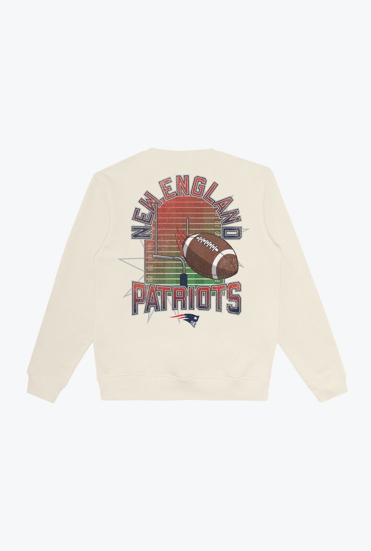 New England Patriots Vintage Clubhouse Score Crewneck - Ivory