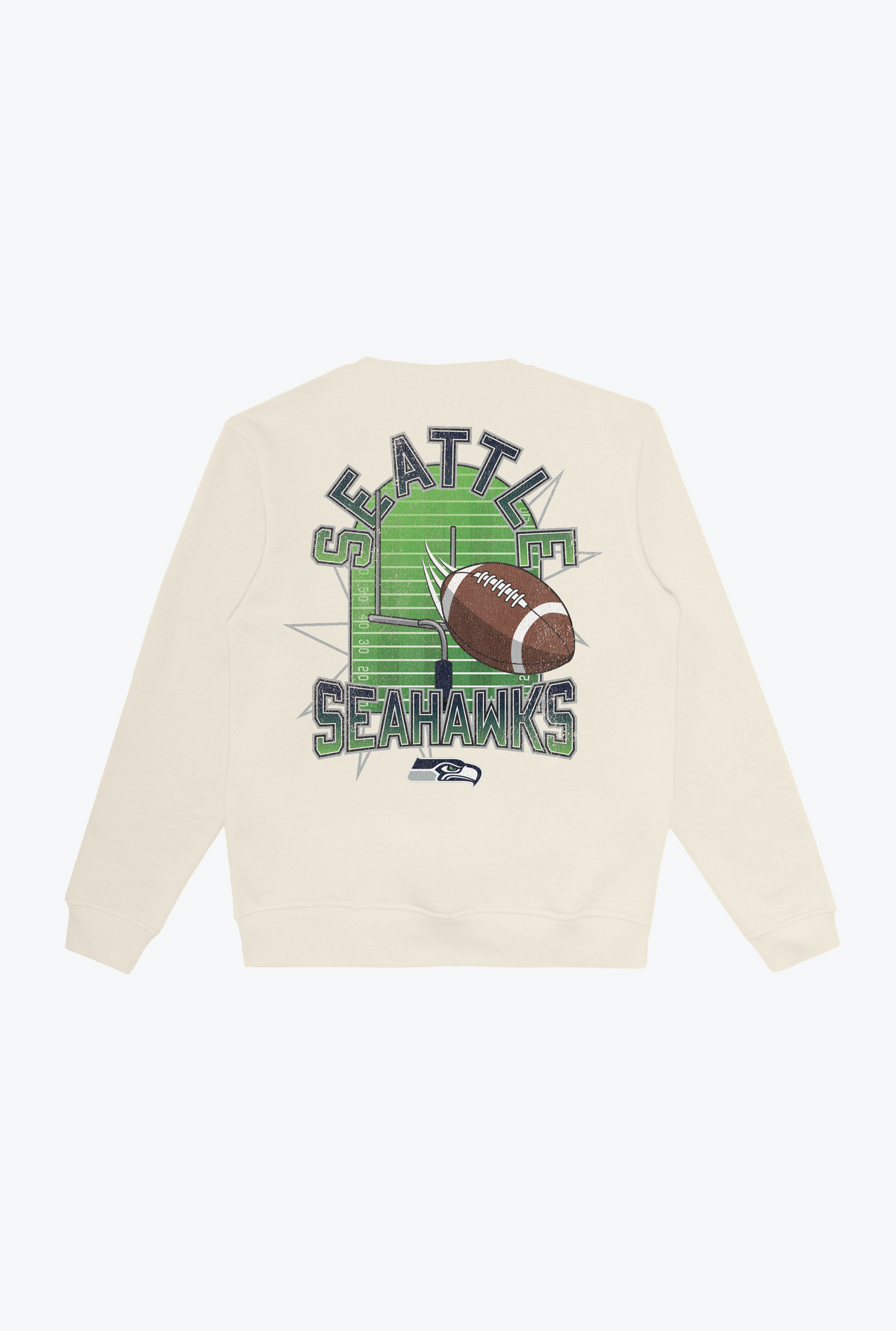 Seattle Seahawks Vintage Clubhouse Score Crewneck - Ivory