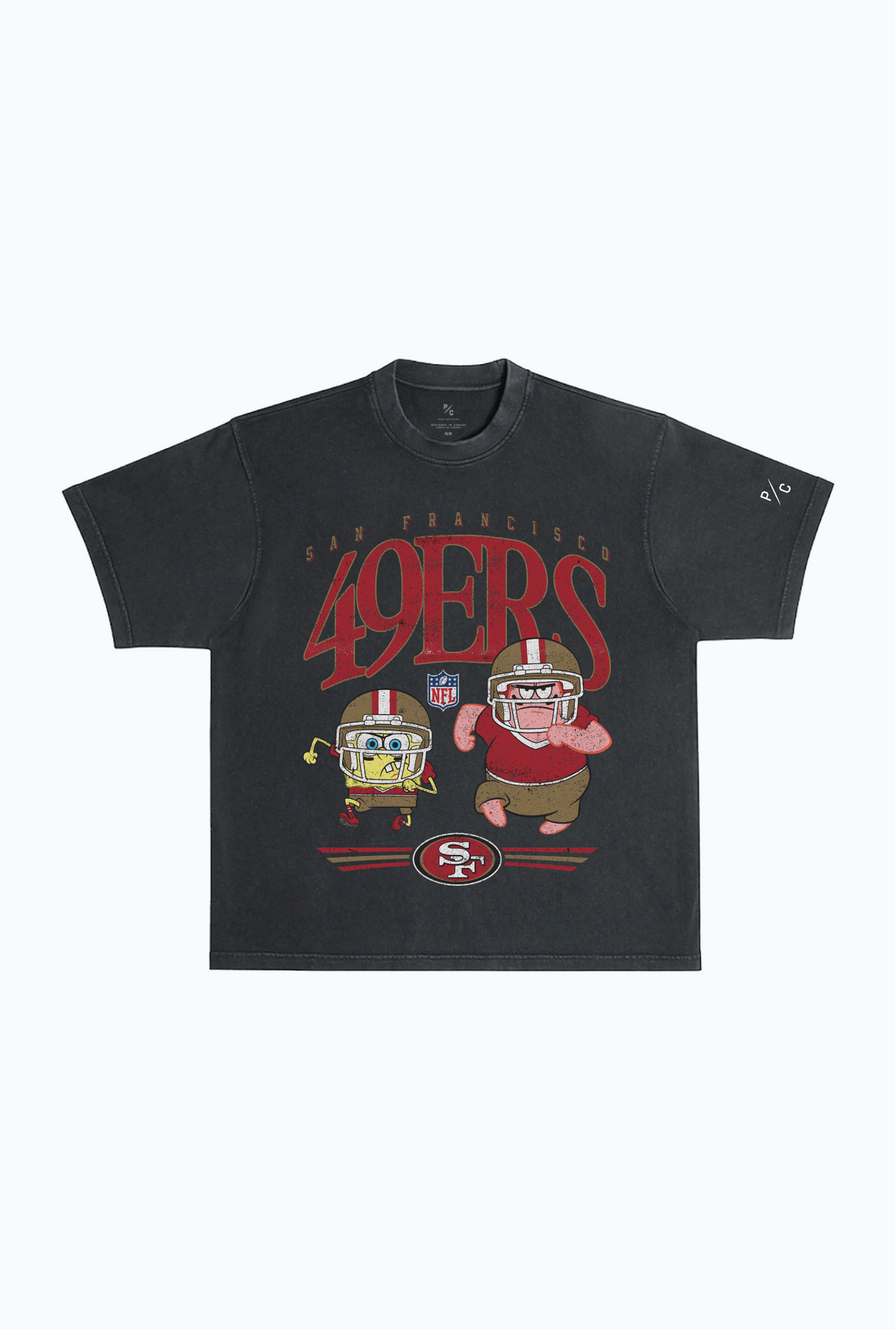 Spongebob & Patrick Rush Heavy Pigment Dye T-Shirt - San Francisco 49ers