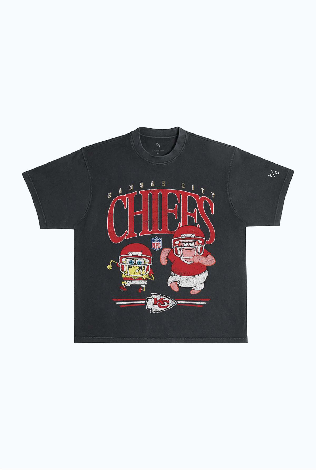 Spongebob & Patrick Rush Heavy Pigment Dye T-Shirt - Kansas City Chiefs