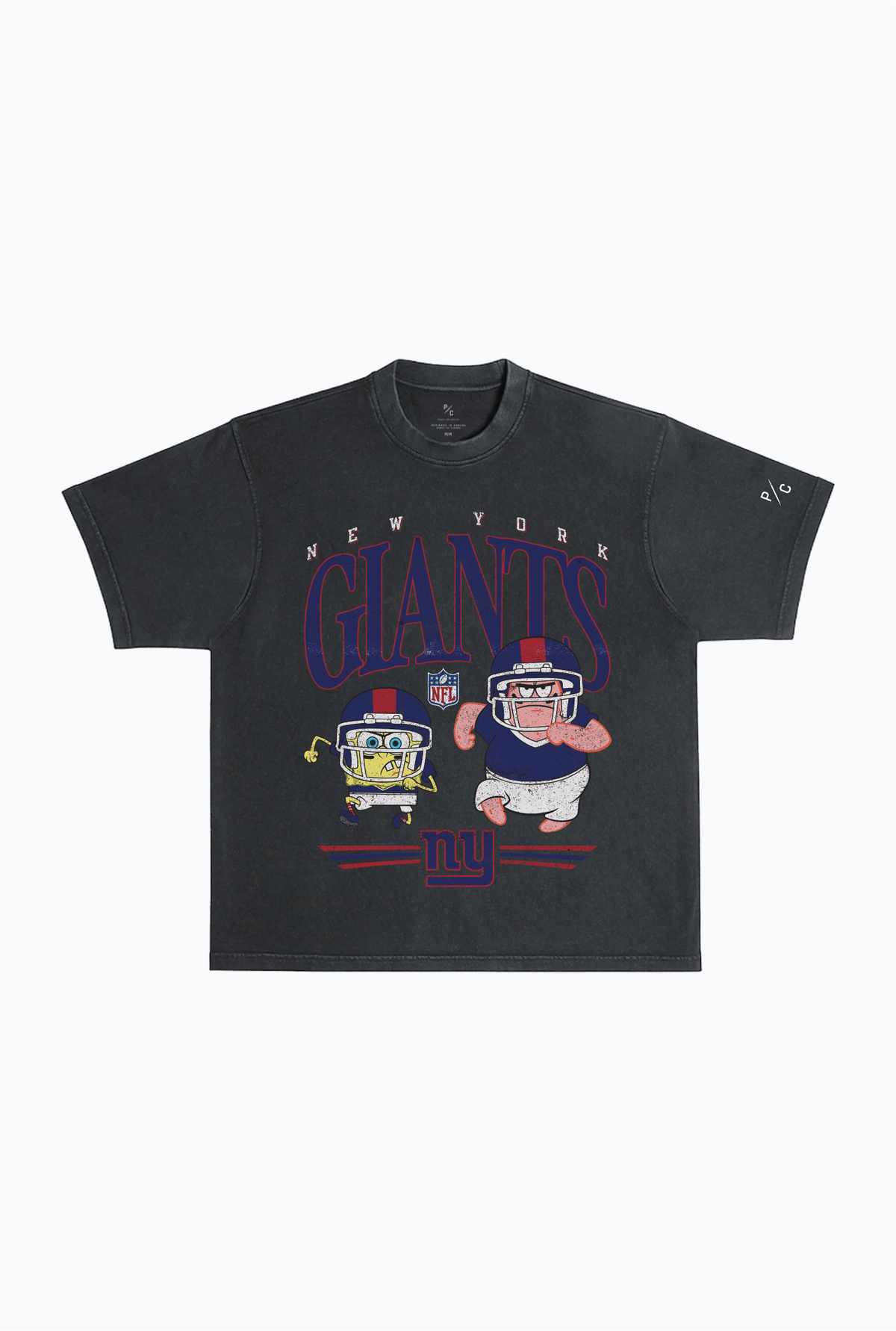 Spongebob & Patrick Rush Heavy Pigment Dye T-Shirt - New York Giants