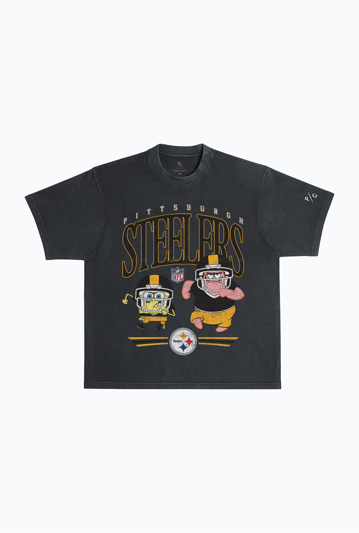 Spongebob & Patrick Rush Heavy Pigment Dye T-Shirt - Pittsburgh Steelers