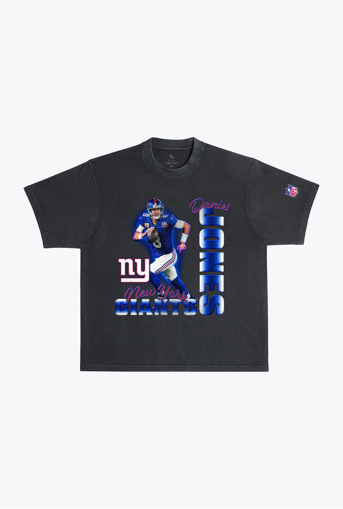 T-shirt épais teint en pièce Daniel Jones - Noir