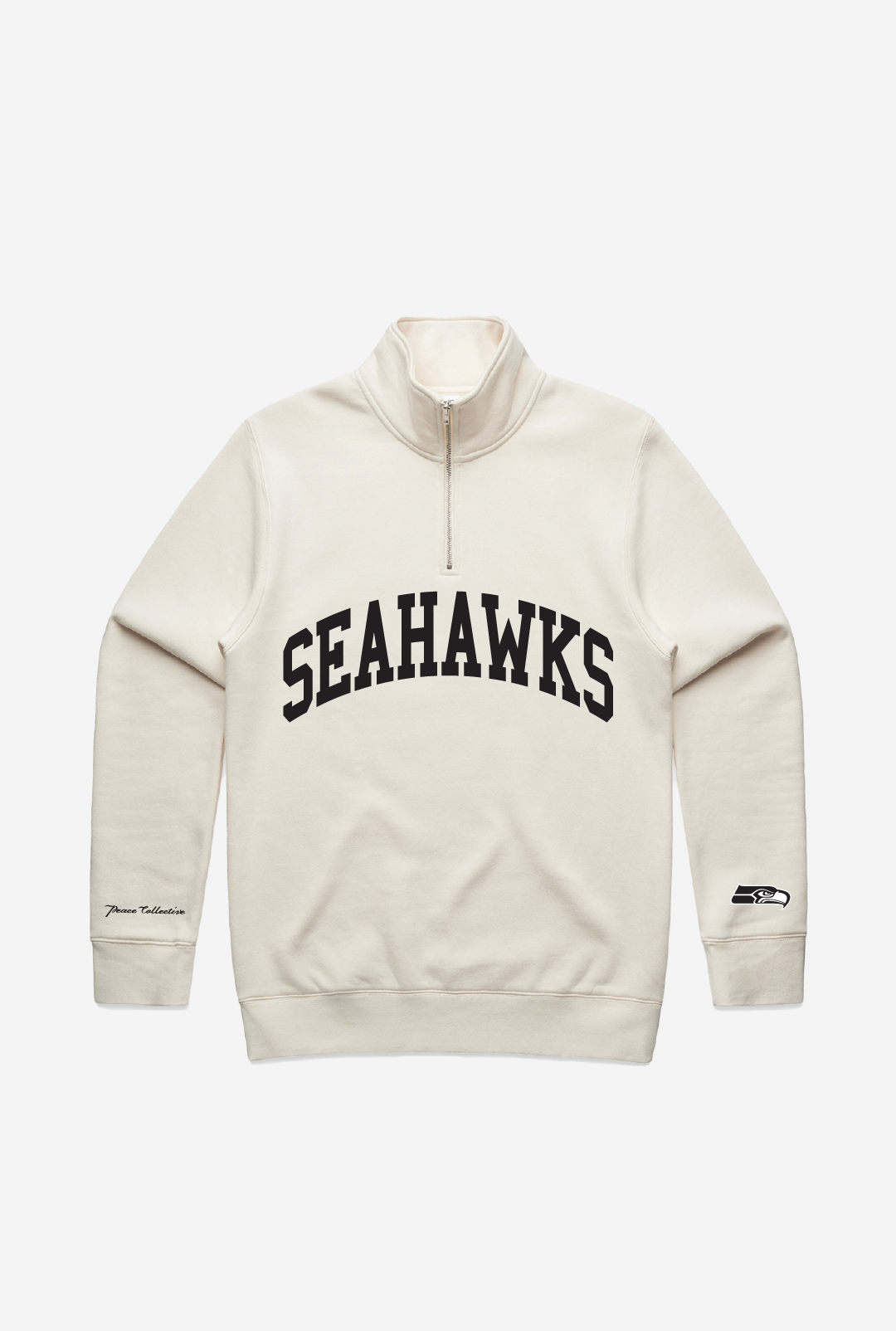 Seattle Seahawks Collegiate Quarter Zip - Ivory